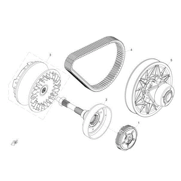 An Image of a Genuine CFMOTO Parts Schematic Diagram showing the schematic - CLUTCH AND CVT ASSY - 2016 CFMOTO UFORCE 800