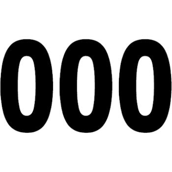 Pro Number 0 Black 8" by Factory Effex features bold black "0" on a white background, made from high-gloss vinyl with strong adhesive for secure placement.