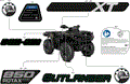 BODY - FEATURE DECALS - 2026 CAN AM OUTLANDER 850 4X4 XT - CALI - COMPASS GREEN