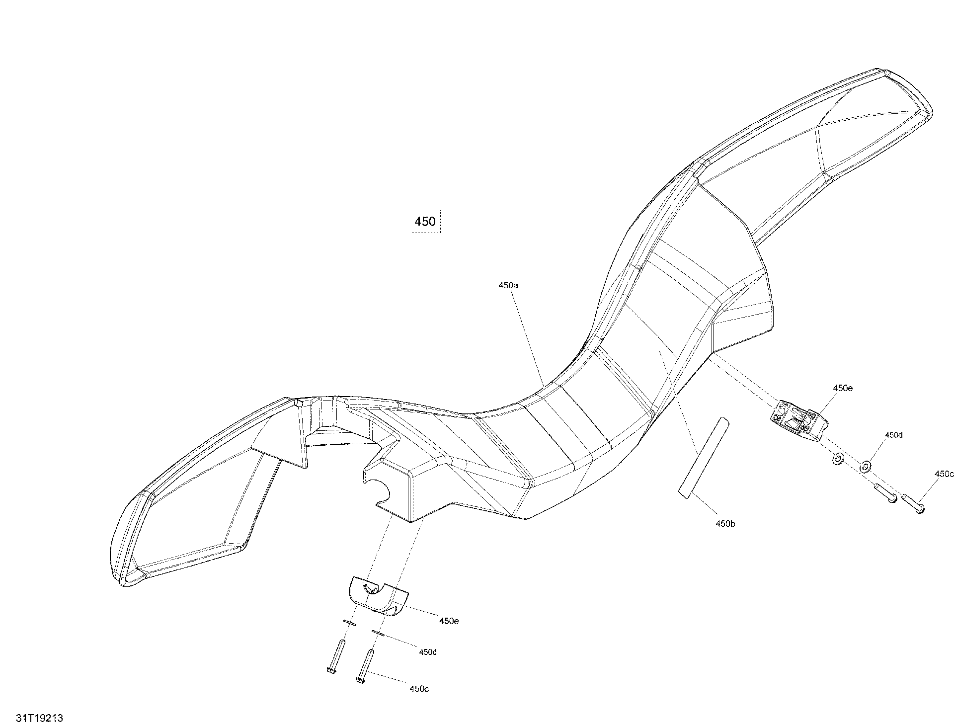 An Image of a Genuine Can-Am Parts Schematic Diagram showing the schematic - STEERING HAND GUARD - XT - LTD