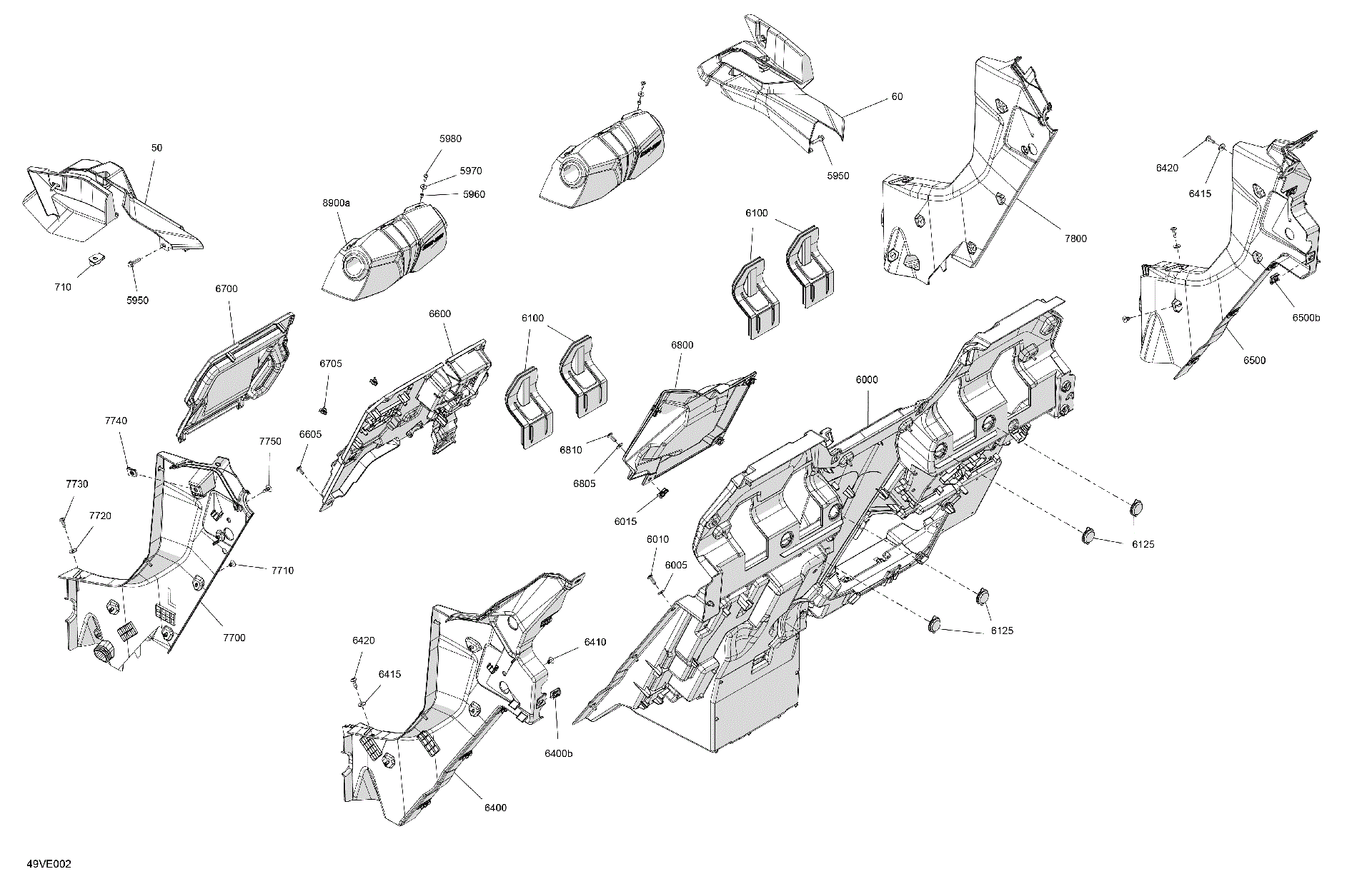 An Image of a Genuine Can-Am Parts Schematic Diagram showing the schematic - CAB INTERIOR - BACK WALL