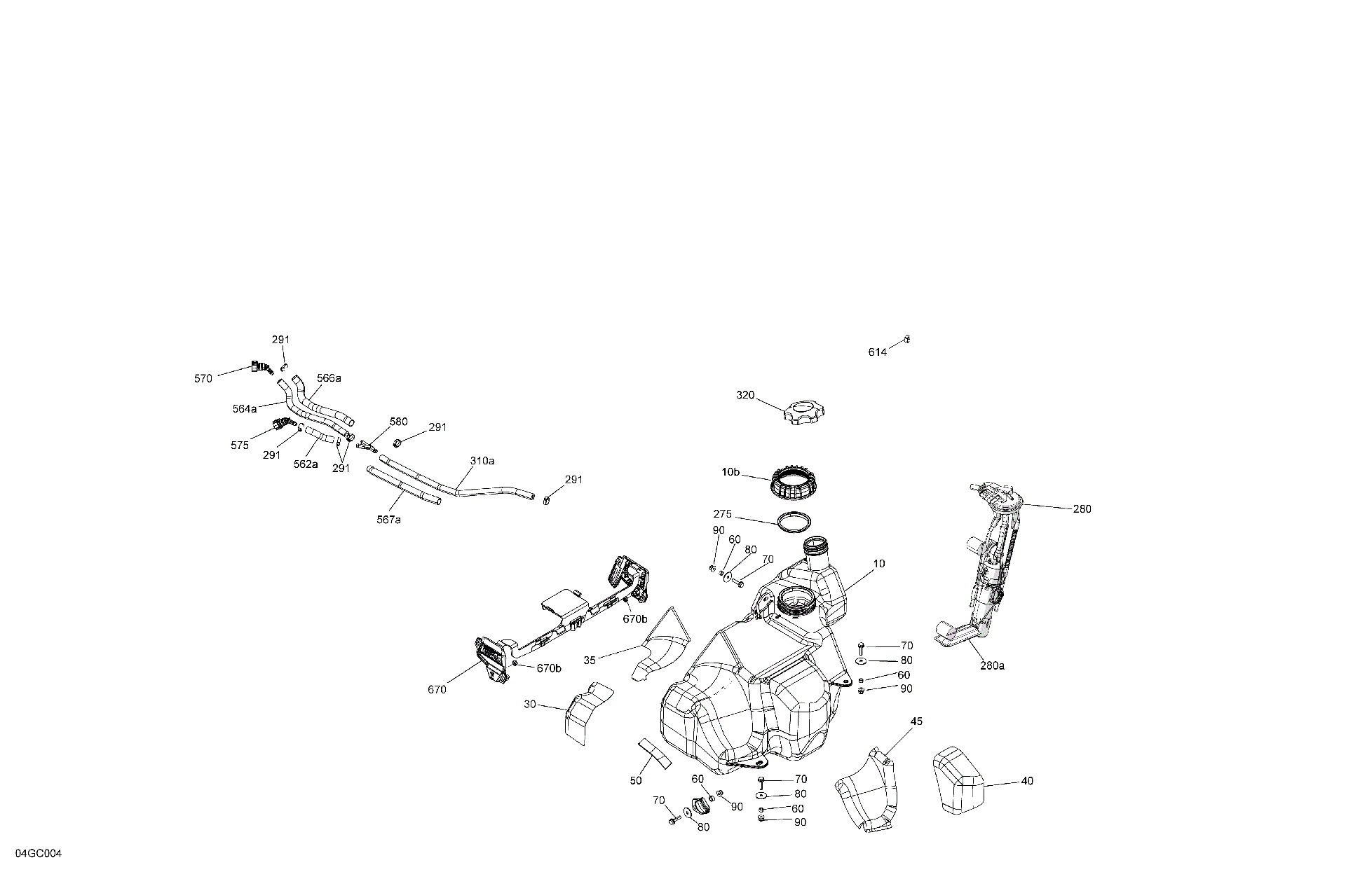 An Image of a Genuine Can-Am Parts Schematic Diagram showing the schematic - ENGINE - FUEL