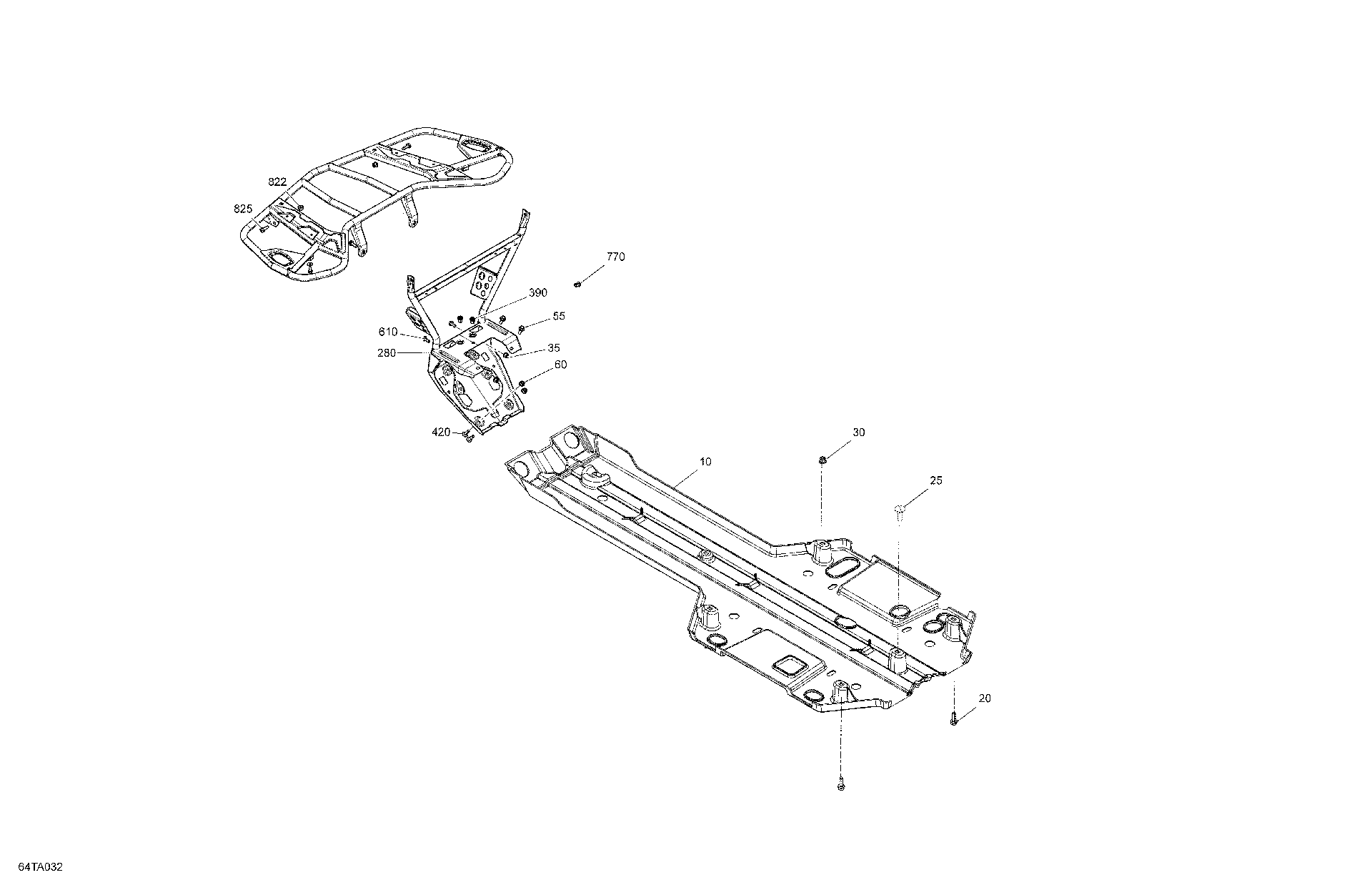 An Image of a Genuine Can-Am Parts Schematic Diagram showing the schematic - BODY - SKID PLATE - STD - DPS