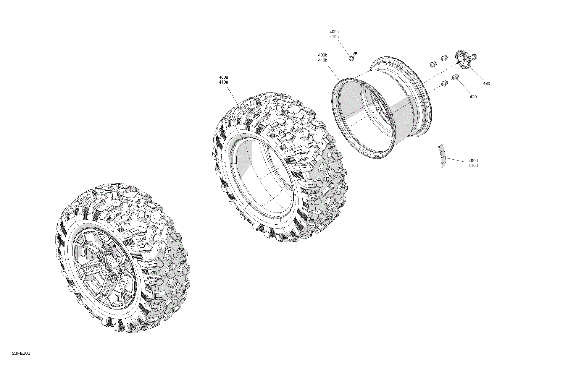 An Image of a Genuine Can-Am Parts Schematic Diagram showing the schematic - DRIVE - REAR WHEELS