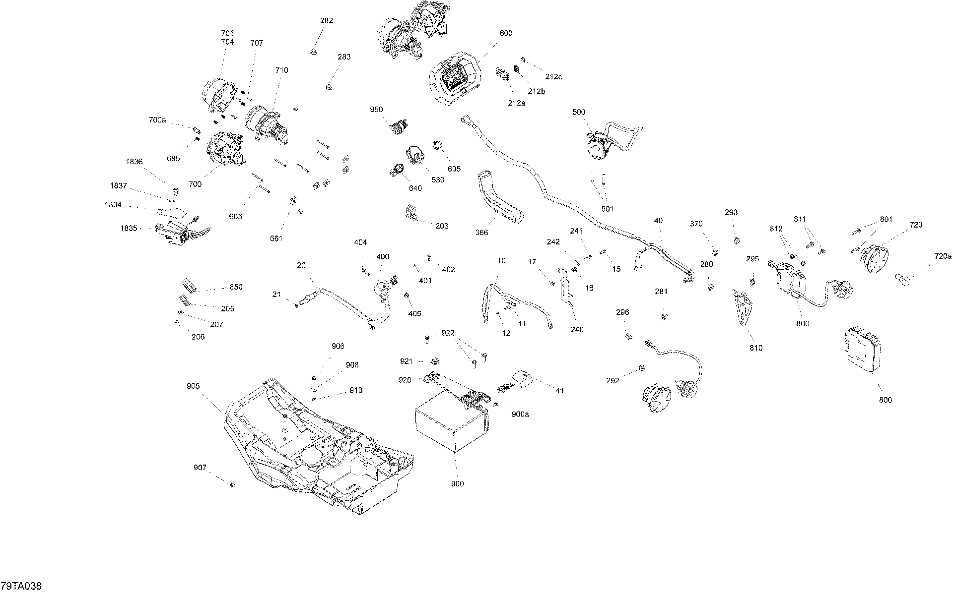 An Image of a Genuine Can-Am Parts Schematic Diagram showing the schematic - ELECTRIC - SYSTEM
