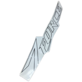 Silver and black angular decal with "FORCE" text and sharp geometric design.