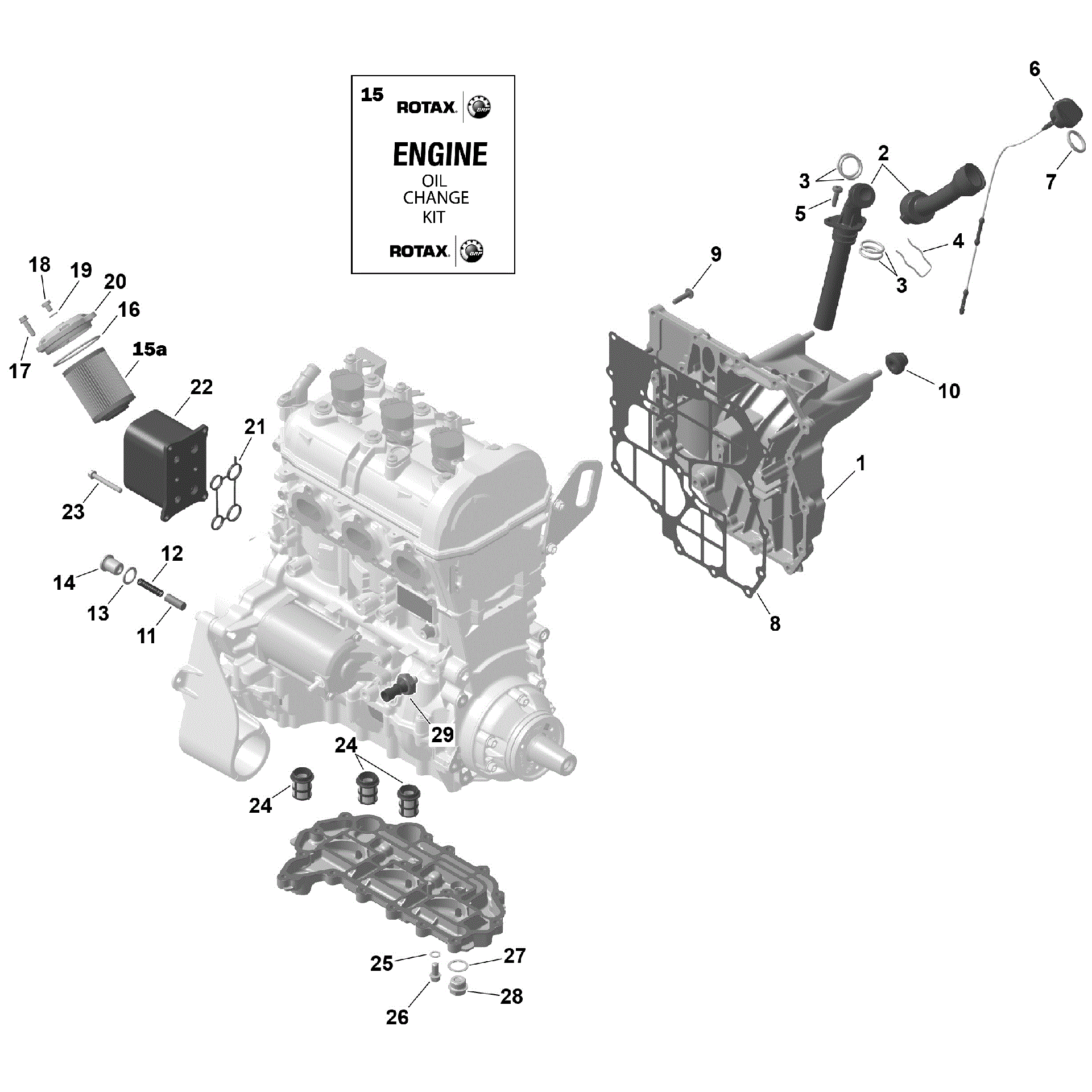 An Image of a Genuine Can-Am Parts Schematic Diagram showing the schematic - ROTAX - ENGINE LUBRICATION