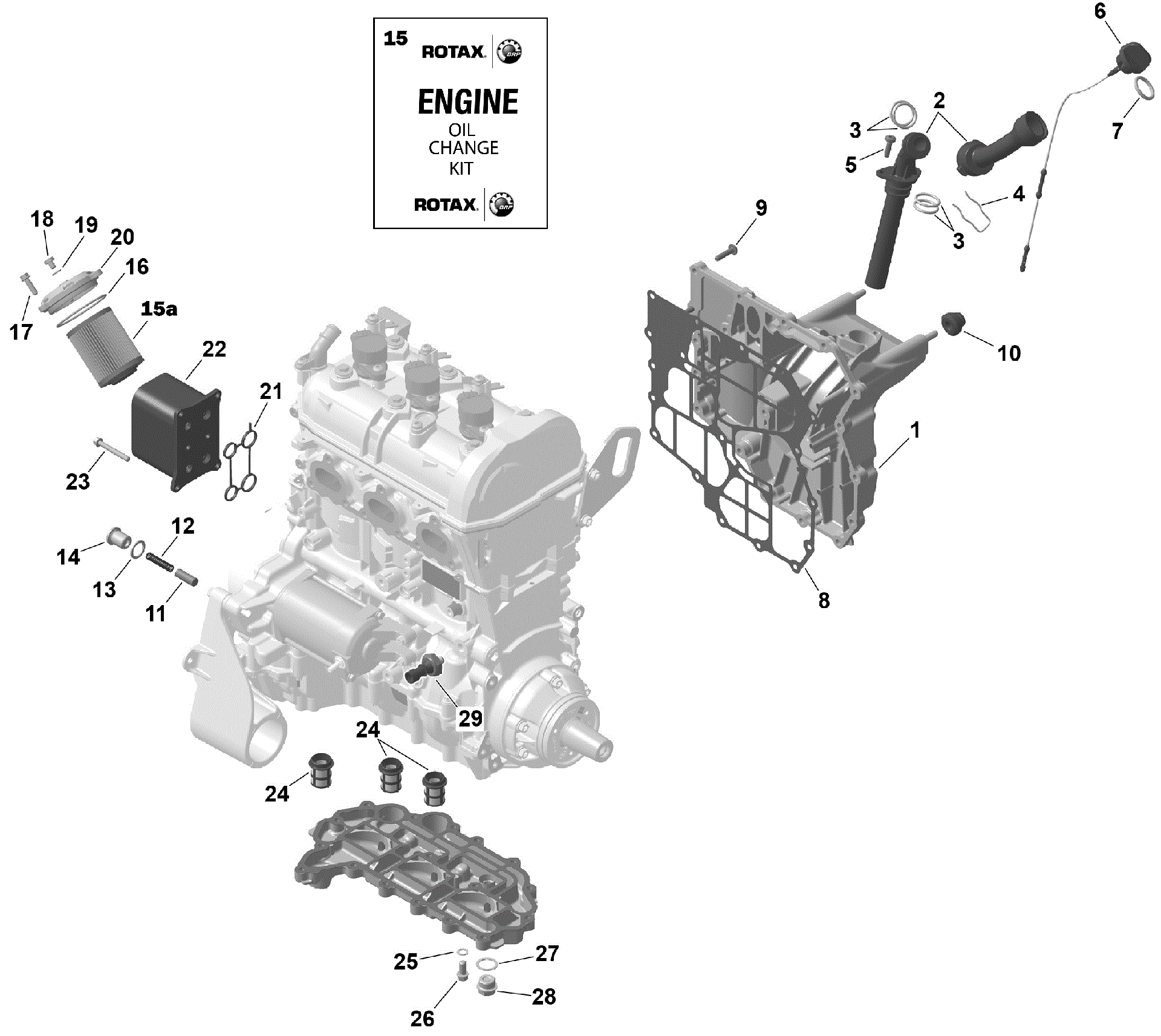 An Image of a Genuine Can-Am Parts Schematic Diagram showing the schematic - ROTAX - ENGINE LUBRICATION