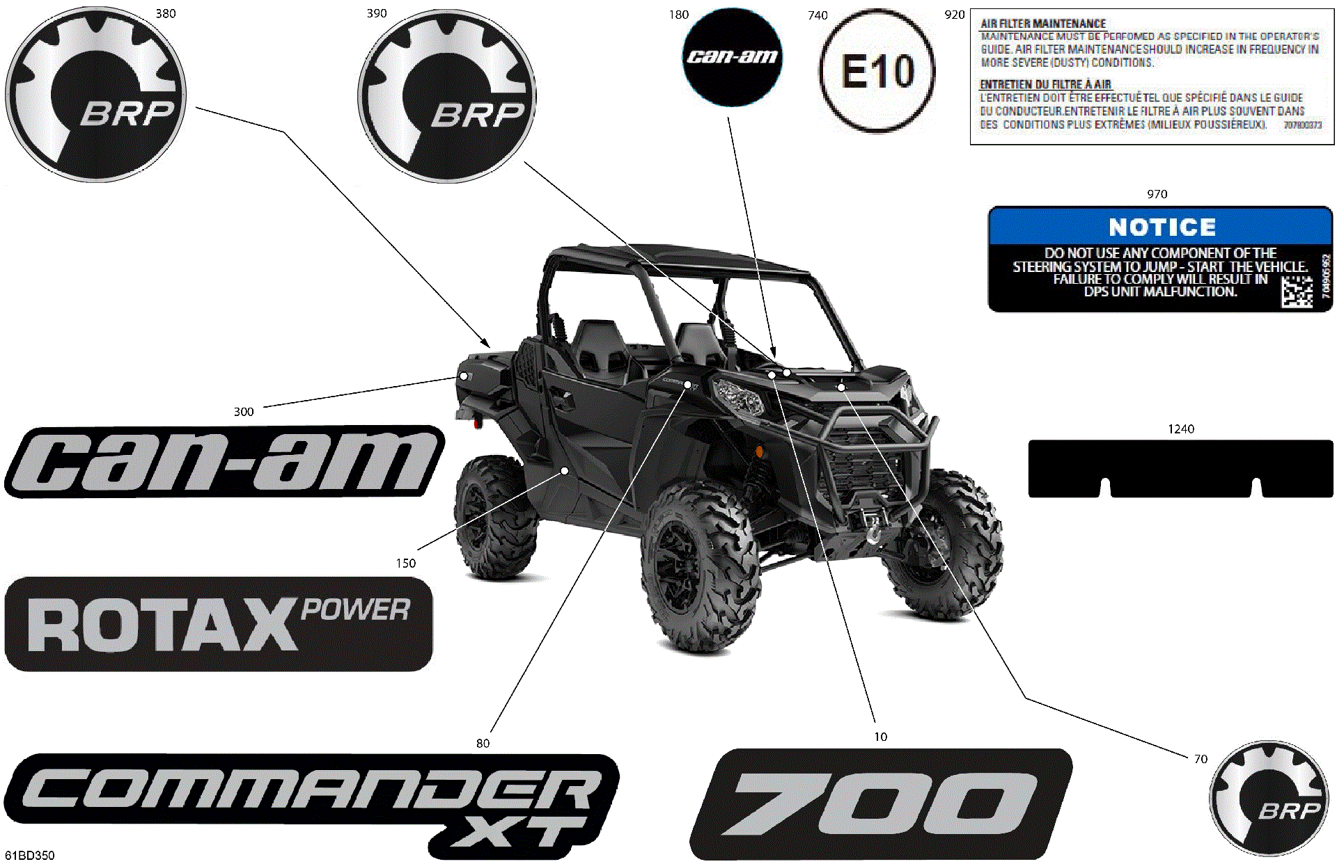 An Image of a Genuine Can-Am Parts Schematic Diagram showing the schematic - BODY - DECALS