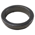 Metallic exhaust gasket ring with textured surface and dark gray finish.