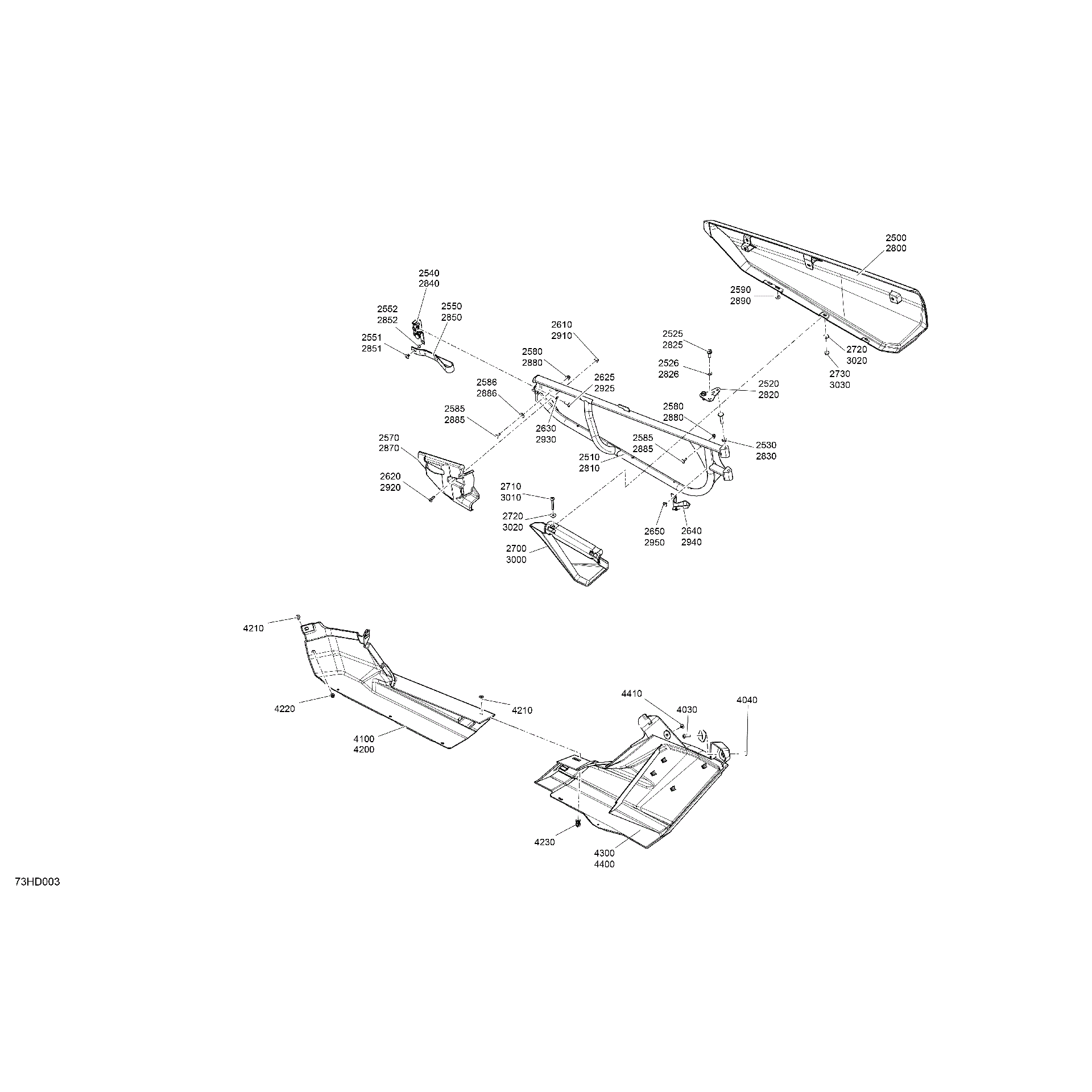 An Image of a Genuine Can-Am Parts Schematic Diagram showing the schematic - BODY - DOORS