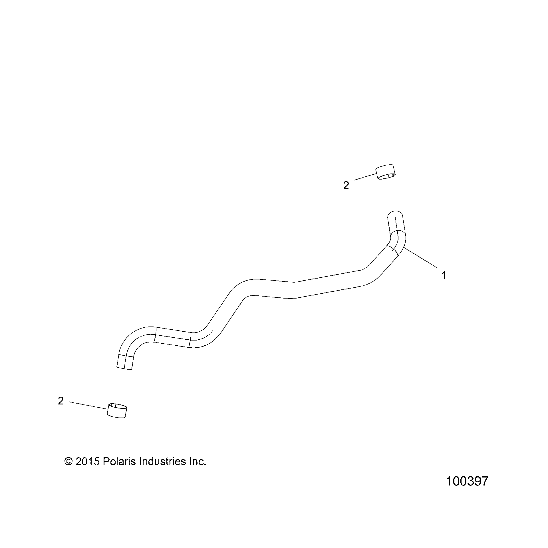 An Image of a Genuine Polaris Parts Schematic Diagram showing the schematic - ENGINE: COOLING BYPASS - 2017 POLARIS SPORTSMAN XP 1000