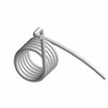 Coiled metal windshield spring in silver with extended straight arm for right side mount.