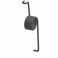 Black heavy-duty accelerator spring with coiled center and extended straight hooks on each end.