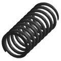 Black metal coil actuator spring with consistent circular loops for motorcycle use.