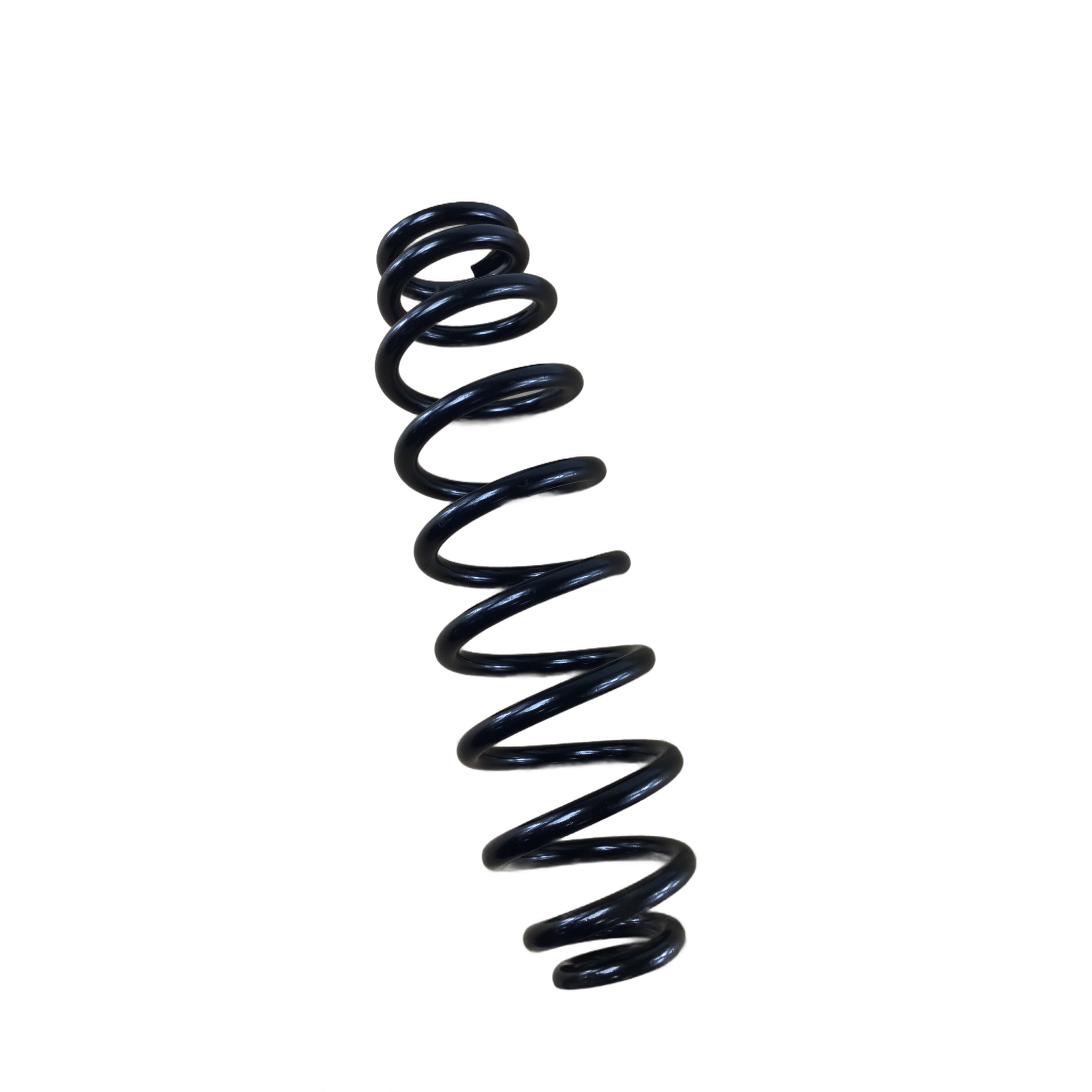 A Polaris Compression Spring, 6 X 6, Gs B—black metal, vertically positioned on a white background—perfect as an OEM part for Polaris or as an ATV off-road accessory.
