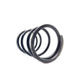 Black metal coil clutch spring with four loops and a slightly textured surface.