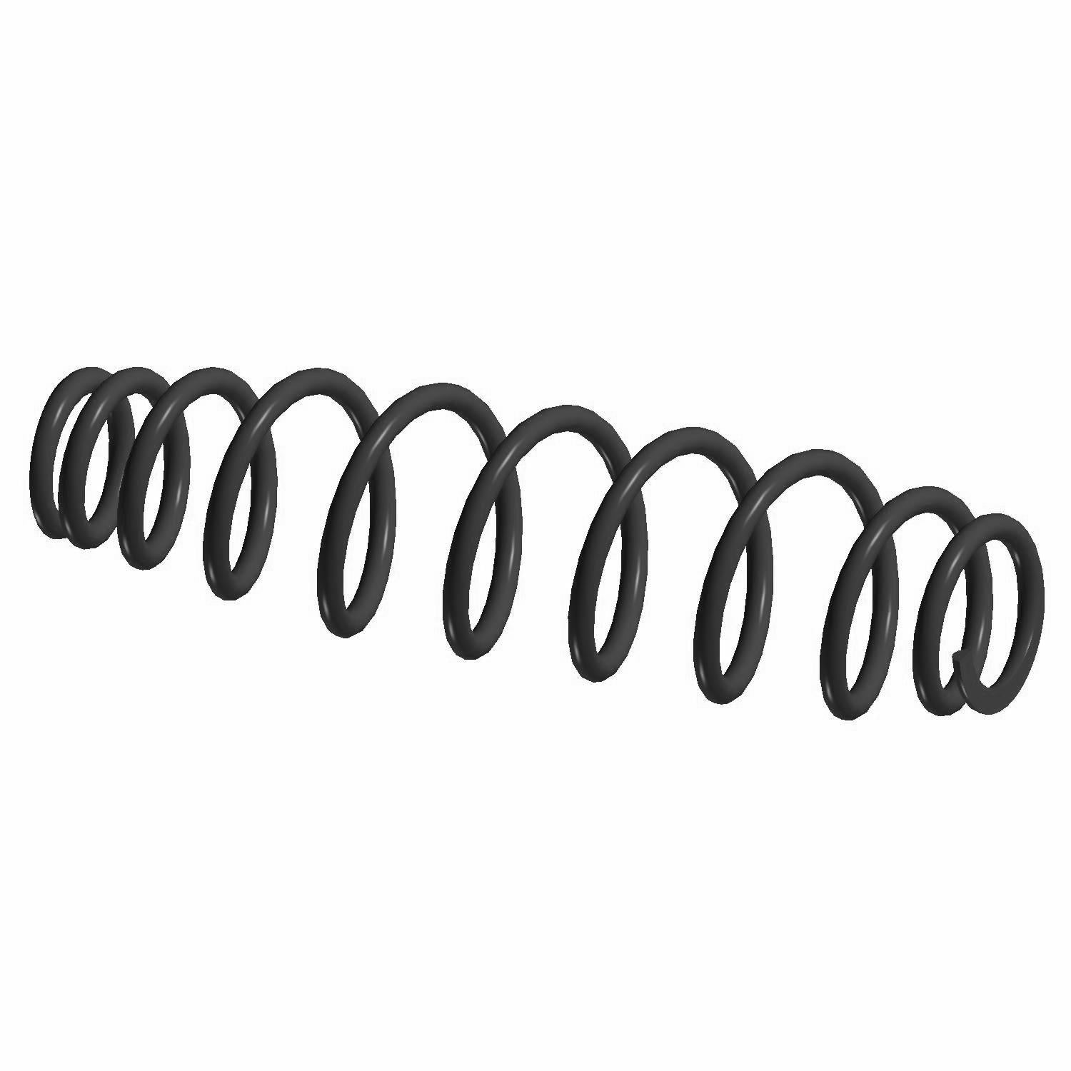 Matte black steel coil front suspension spring for Polaris UTVs, tightly wound design.