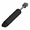 Black front shock absorber with cylindrical body and mounting eyelets on both ends.