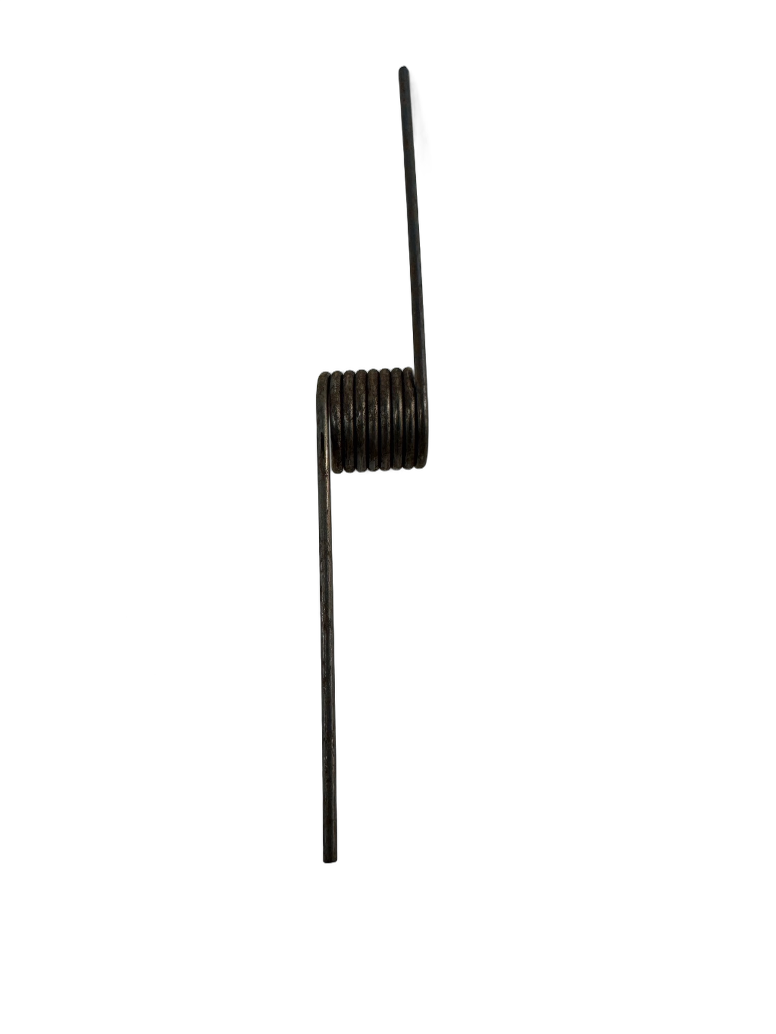 A close-up of the Torsion Spring, Left, Tipout by Polaris features tightly coiled loops and two straight arms against a white background—perfect as a genuine OEM part for Polaris UTV or Off Road vehicle applications.