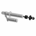 Silver and black piggyback reservoir rear shock absorber for offroad vehicles with mounting eyelets.