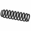 Black metal coil compression spring with thick, evenly spaced coils and smooth finish.