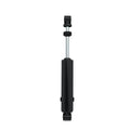 Black and silver rear shock absorber for Polaris Ranger with mounting eyelets on both ends.