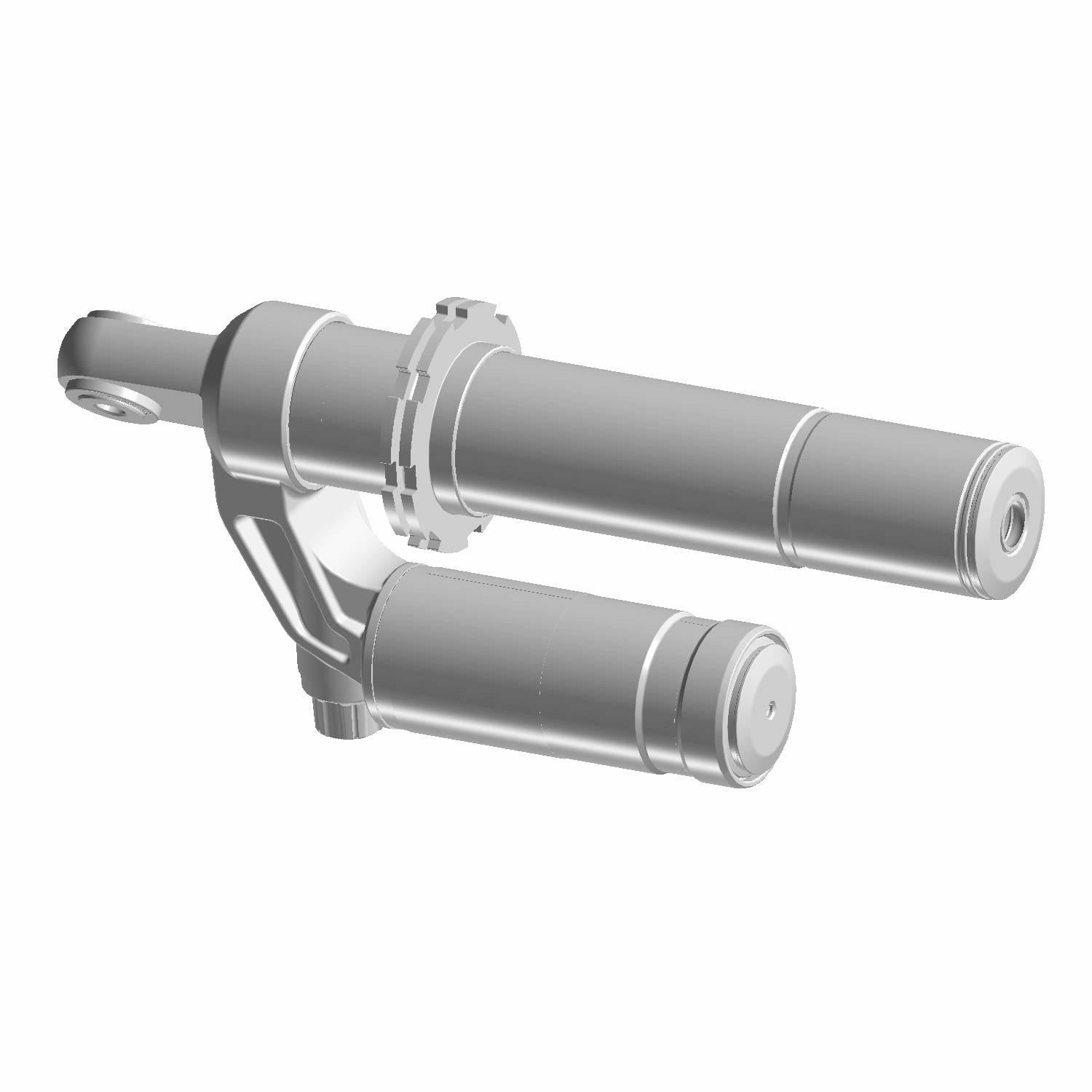 Silver metal 2.0 piggyback rear shock absorber with cylindrical reservoir for Polaris UTV.