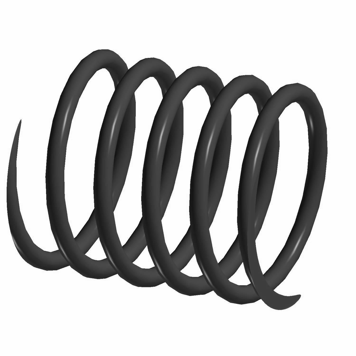 Red-orange helical metal clutch spring with consistent coil spacing and smooth finish.