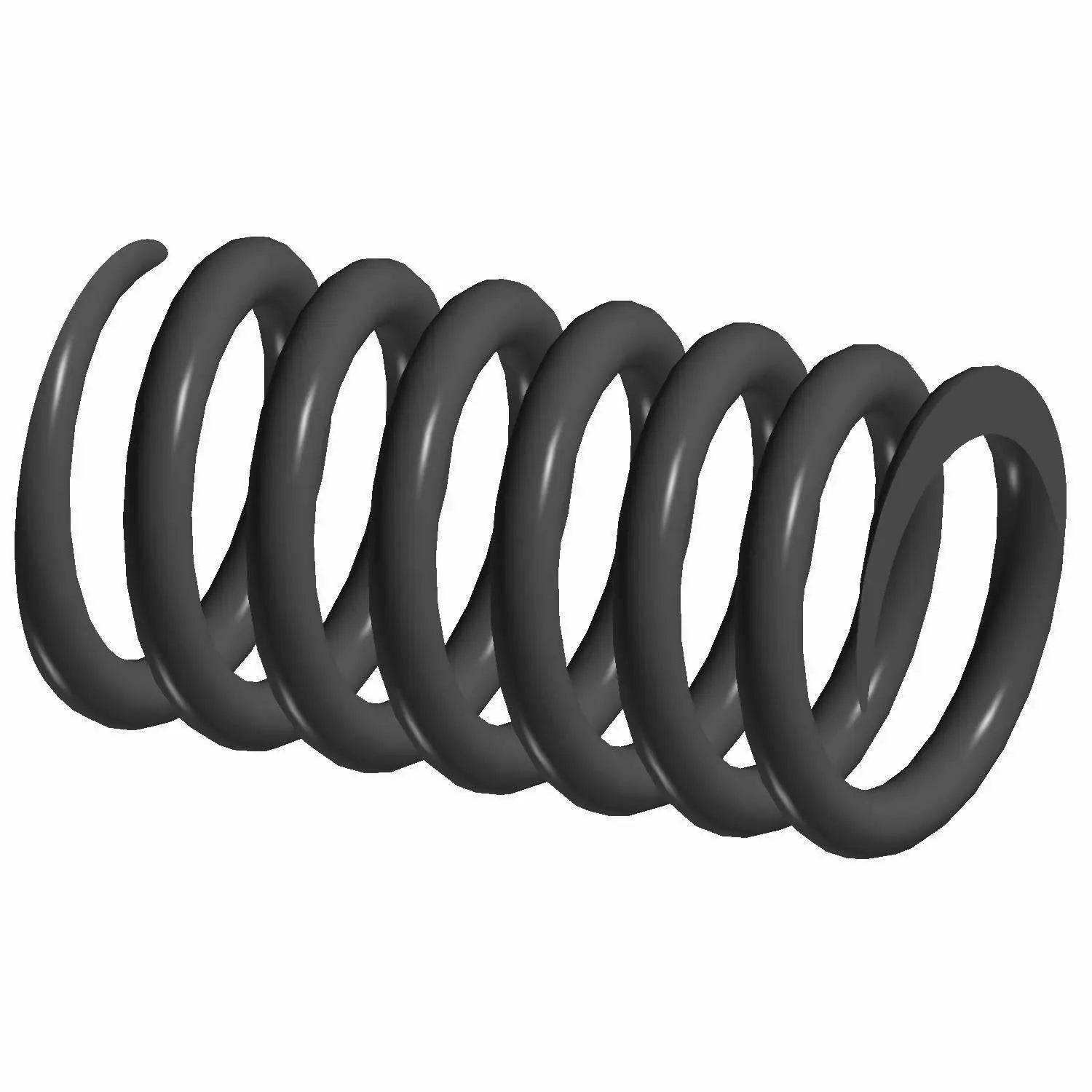 A black, coiled metal Clutch Spring 367N by Polaris is displayed on a white background, viewed at an angle that emphasizes its helical form and overlapping coils.