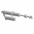 Silver front piggyback reservoir shock absorber with mounting eyelets and coil spring seat.