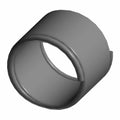 Gray cylindrical metal foot peg spring detent with smooth, hollow interior and slight outer flange.