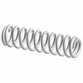 Silver metal coil spring with tightly wound helical design, 14.25 inches long.