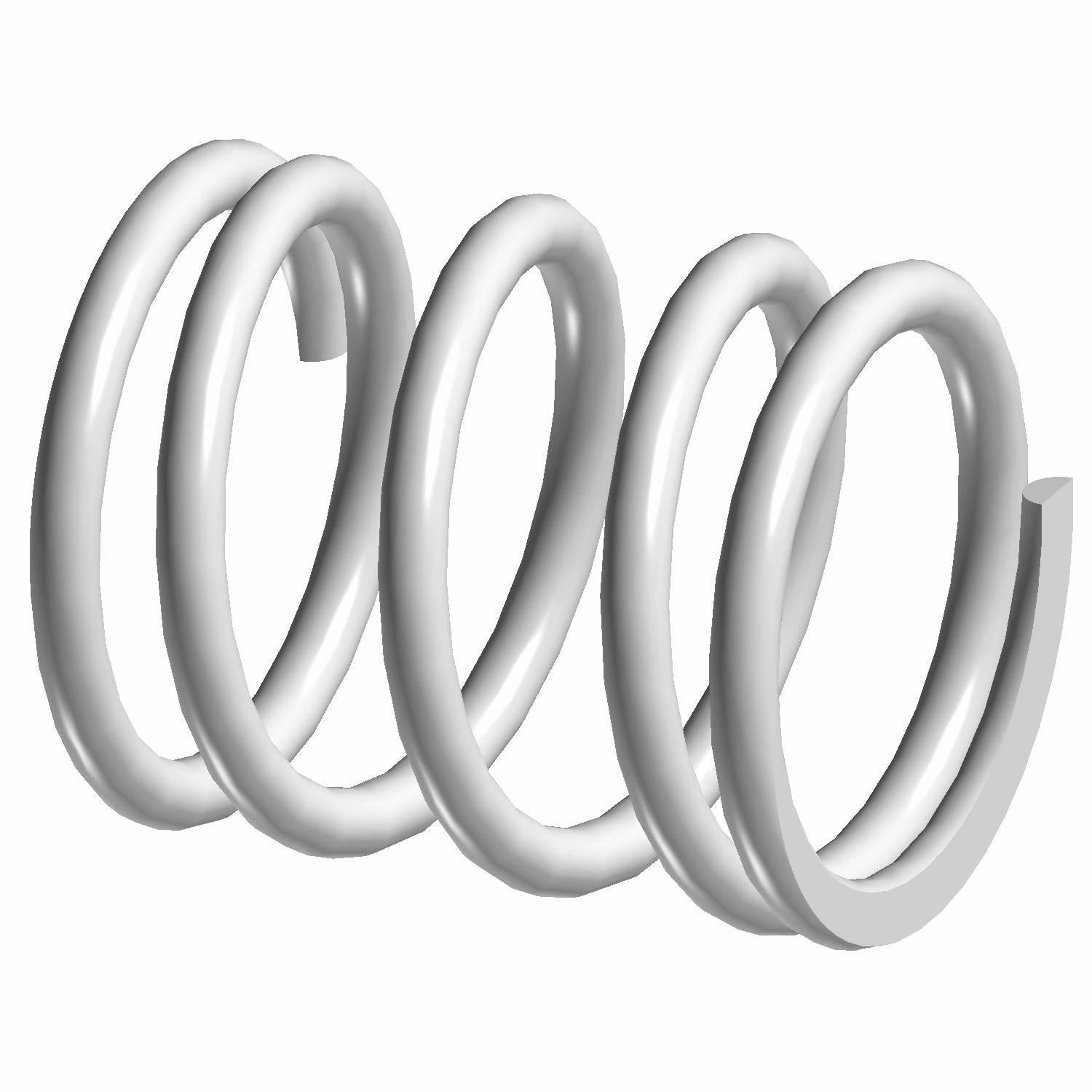 Ghost gray front coil spring with durable metal construction for offroad vehicle suspension.