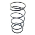Metal clutch spring with tightly coiled black steel loops, vertically oriented.