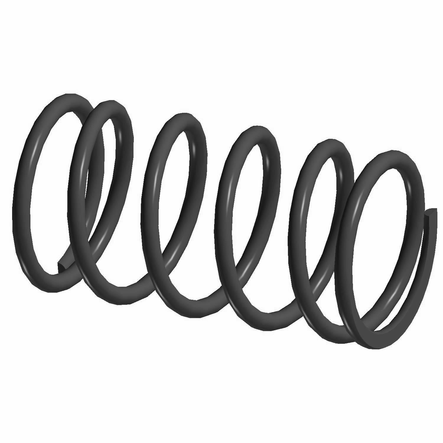 Black metal coil clutch spring with thick coils designed for durability and compression.