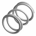 Three red metal coil springs designed for rear suspension, smooth finish, sturdy construction.