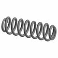 Black metal coil spring with uniform circular loops for suspension systems.