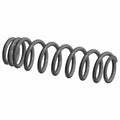 Black heavy-duty coil shock spring with consistent spacing and smooth finish.