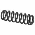 Black metal coil shock spring with consistent thickness and smooth finish.