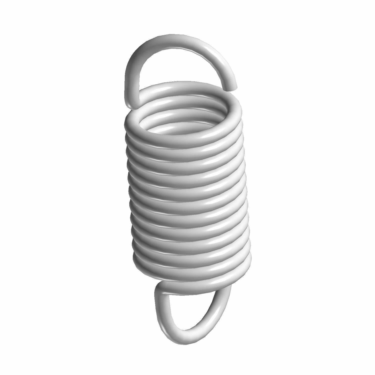Coiled metal seat slider spring with hooked ends, silver finish, compact cylindrical shape.