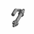 Gray front shock absorber with cylindrical body and mounting points for offroad vehicle suspension.