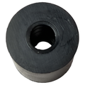 Black cylindrical roof spacer bushing with a central hollow core and smooth surface.