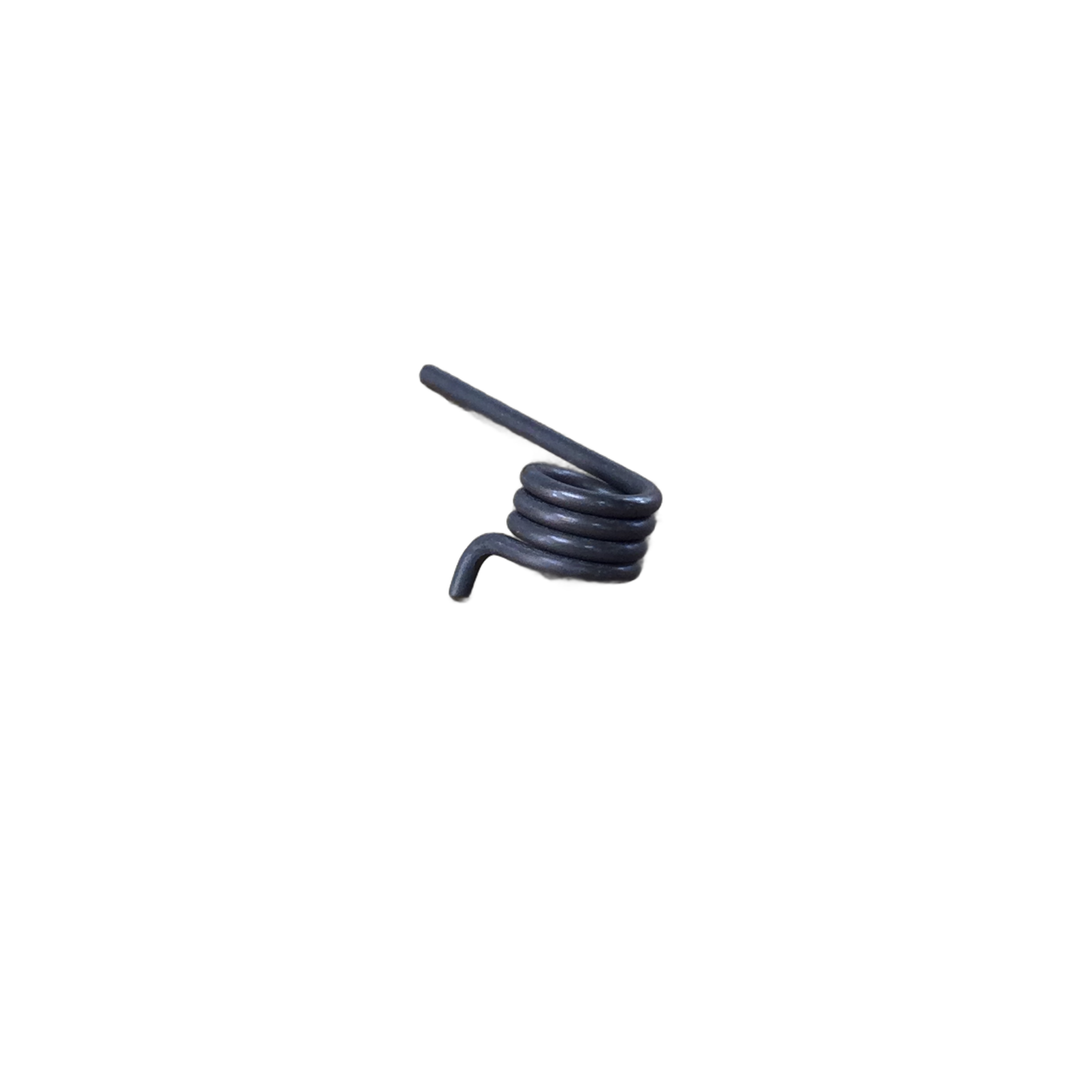 A small black metal Spring by Can-Am, featuring multiple loops and two straight ends, is displayed on a plain white background.