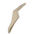 Beige satin-finish left rear mud guard with angular design and mounting holes for Can-Am Maverick offroad vehicle.