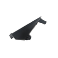 A black Can-Am Front Radiator Deflector, Left Hand Side, with an angular, aerodynamic design, photographed on a white background.