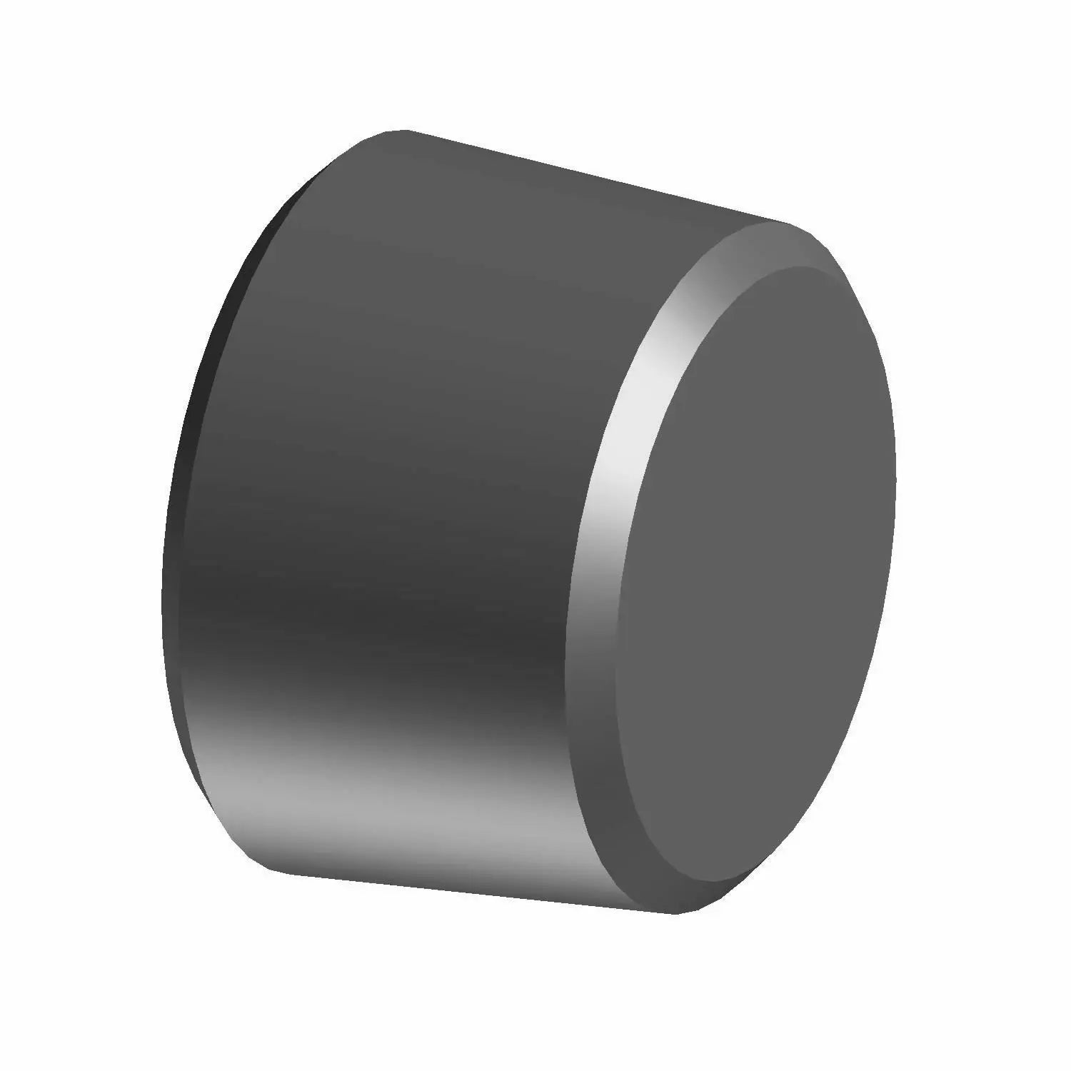Matte black cylindrical oil drain plug with smooth flat sealing surface.