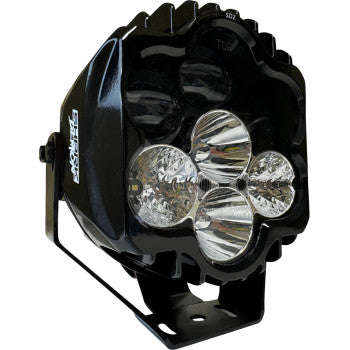 The Shark Demon™ Auxiliary Lights White by Custom Dynamics are black off-road LED lights with five clustered lenses, an angled black metal bracket, and an impact-resistant housing for durability.