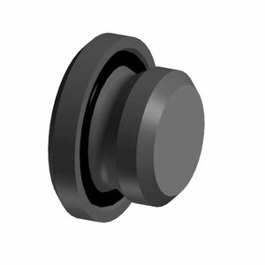 A 3D rendering of the Plug-Hex Sckt W/O-Ring M14X1.5 by Polaris, a black, cylindrical component with a circular base, displayed on a white background—perfect for Polaris OEM or Indian motorcycle parts applications.