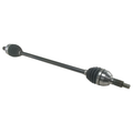 Black metal CV axle shaft with ribbed rubber boots on both ends and splined ends for Can-Am Maverick X3 models.
